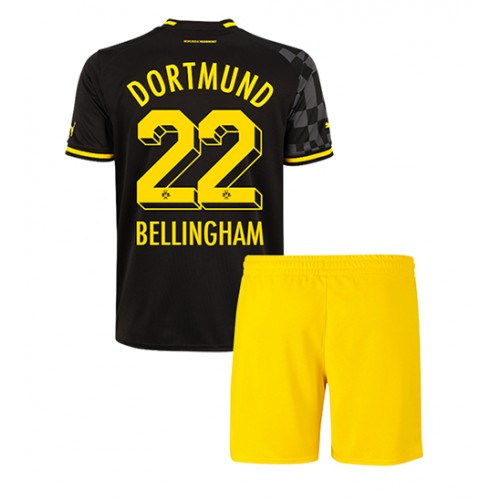 Dres Borussia Dortmund Jude Bellingham #22 Gostujuci za djecu 2022-23 Kratak Rukav (+ kratke hlače)